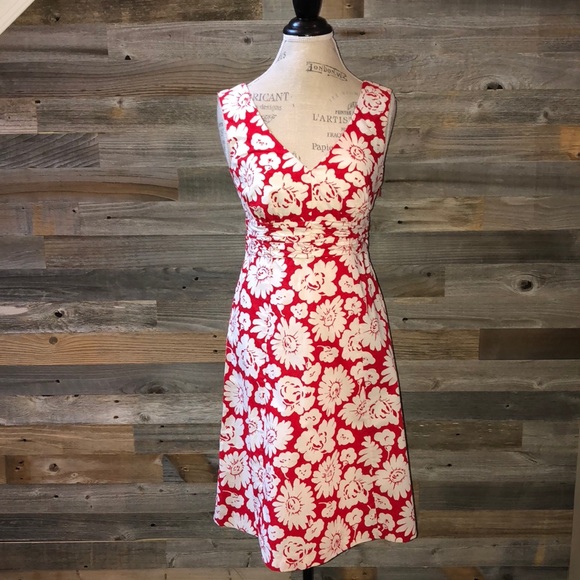 Boden Dresses & Skirts - Boden Floral Sleeveless Red / White Dress 4